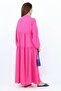 Prive Women's Fuchsia Base 100% Viscose Maxi Length Layered Balloon Sleeve Long Summer Dress - 6
