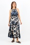 Women's Breeze Black Viscose Dress with Elastic Waist - 7