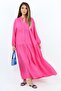 Prive Women's Fuchsia Base 100% Viscose Maxi Length Layered Balloon Sleeve Long Summer Dress - 7