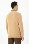 Men's Slim Fit V-Neck Sand Melange Sweater 50269004-Vr123 - 5