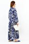 Prive Women's Showy Navy Blue Cream Maxi Length Buttoned Front Tiers Summer Long Dress - 6