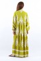 Prive Oil Green Maxi Length Viscose Long Dress - Shawl Pattern - 4