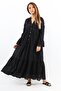 Black Long Prve Women's Dress - Scallop Full Lined