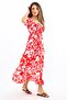 Women's Positano Red Gipeli Viscose Long Dress - 5