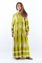 Prive Oil Green Maxi Length Viscose Long Dress - Shawl Pattern - 2