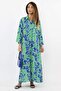 Prive Women's Live Green 100% Viscose Maxi Length Pocketed Summer Long Dress - 4