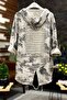 Sequined Back Camouflage Patterned Two-String Combed Cotton Jacket
