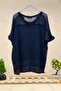 Judge Collar Shoulder Pocket Mesh Linen Blouse - 2