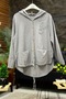 Embroidery Accessory Hooded Linen Shirt with Pockets