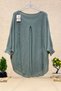 Mercerized Loose Blouse with Open Front Pocket