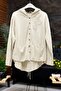 Embroidery Accessory Hooded Linen Shirt with Pockets