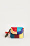 2034S Real Leather Women's Crossbody Bag Turquoise/Red