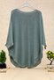 Mercerized Loose Blouse with Open Front Pocket - 2