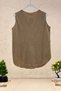 Embroidered Sleeveless Washable Linen Blouse - 2