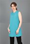 Zero Neck Sleeveless Blouse-Turquoise - 3001100 - 2