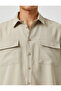 Basic Shirt Classic Cuff Collar Short Sleeve Pocket Detailed - 5