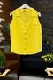 Collared pocketed board buttoned linen vest