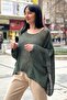 Washable Pocketed Casual Mesh Organic Knitwear Blouse - 2