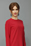 O-Neck Long Sleeve Blouse - Red - 3