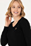 Women's Black V-Neck Basic Sweater 50269018-Vr046 - 2