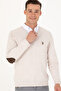 Men's Stone Melange V-Neck Sweater 50269006-Vr225 - 4