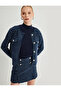 Tweed Cardigan with Round Collar, Double Pocket Detail, and Buttons