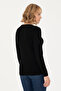 Women's Black V-Neck Basic Sweater 50269018-Vr046 - 5