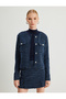Tweed Cardigan with Round Collar, Double Pocket Detail, and Buttons - 3