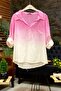 Batik Pattern Collared Half Buttoned Shirt