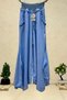 Wide Leg Voile Trousers with Lace Back and Pocket Tassels