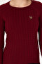 Women's Burgundy Basic Crew Neck Sweater 50288981-Vr014 - 6