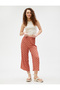Wide Leg Trousers Elastic Waist Ethnic Patterned Viscose