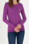 Women's Violet Crew Neck Basic Sweater 50269013-Vr203 - 6