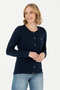 Women's Navy Blue Basic Knitwear Cardigan 50269008 -Vr033 - 3