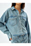 Oversize Denim Jacket Classic Collar Pocketed Buttoned Cotton - 5