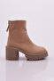 6452-2027 Women's Thick Sole Thick Heel Boots Beige Skin