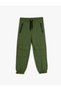 Cargo Jogger Sweatpants with Flap Pockets and Tie Waist Ribbon Cotton