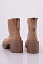 6452-2027 Women's Thick Sole Thick Heel Boots Beige Skin - 3