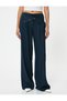 Linen Trousers with Wide Legs, High Waist, Fold Detail, Buttoned Pockets - 3