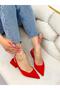 Red Satin (Terry) Women's Ballerinas - 7