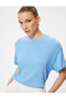 Textured Short Sleeve T-Shirt with Crew Neck