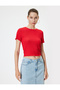 Bürümcük T-Shirt Crop Short Sleeve Crew Neck Slim Fit - 3