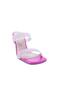 Fuchsia Metallic Women's Heeled Slippers - Transparent Silvery Strap 62663382 - 2