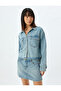 Oversize Denim Jacket Classic Collar Pocketed Buttoned Cotton - 3