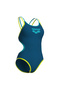 One Double Cross Back One Piece Women's Blue Swimwear 004732630 - 6