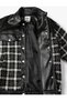 Tweed Shirt Jacket with Faux Leather Detail and Pockets - 6
