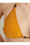 Shiny Triangle Bikini Top with Bead Detail - Thin Straps - 6