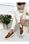 Tan Suede (Fabio) Three Buckle Women's Loafer - 6