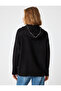 Hooded Oversize Knitwear Sweater with Stones and Long Sleeves - 4