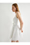 Mini Wedding Dress Bridal Lace Puffy Skirt Backless with Bow Detail